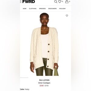 Nili Lotan Ivory Orion Cardigan Sweater - Worn Once